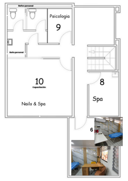 Plano del segundo piso de Clínica Bambú
